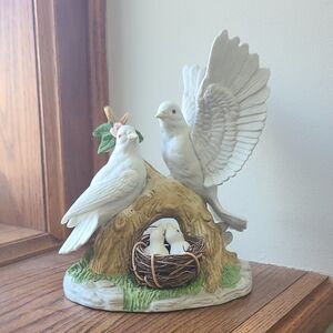 White Dove Figurine with Nest